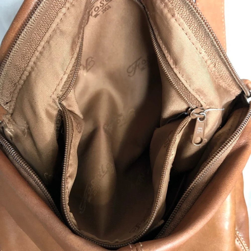 Fossil Cognac Leather Medium Size Shoulder Bag - Picture 6 of 6